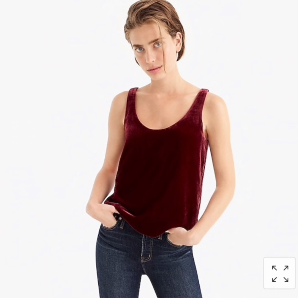 J. Crew Burgundy Velvet Flowy Tank